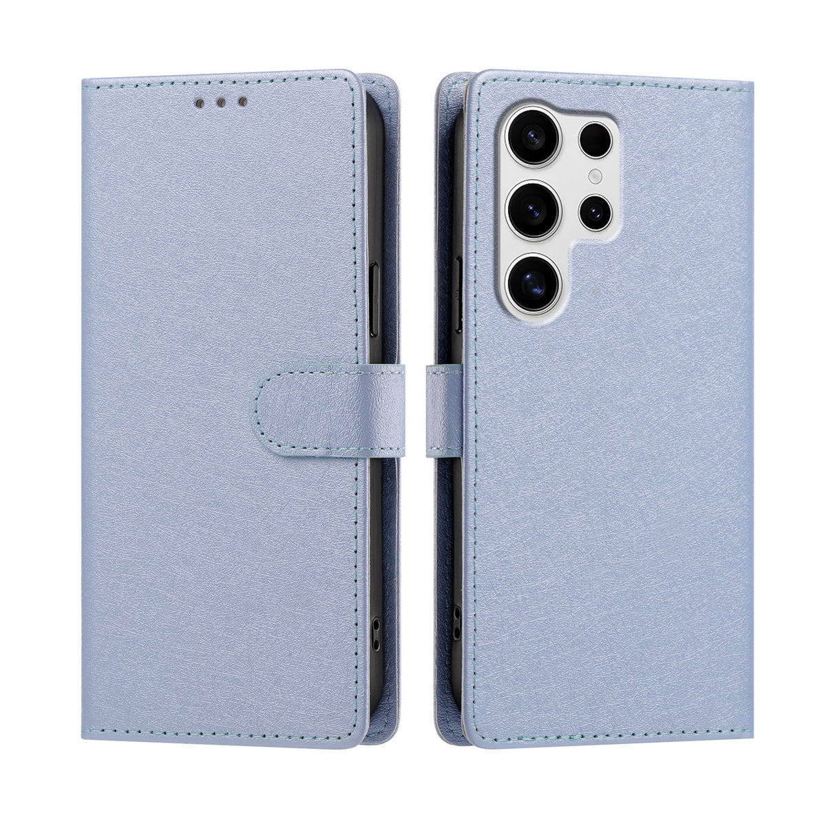 For Samsung Galaxy S25 Ultra Case Silk Texture PU Leather Wallet Flip Stand Phone Cover with Wrist Strap