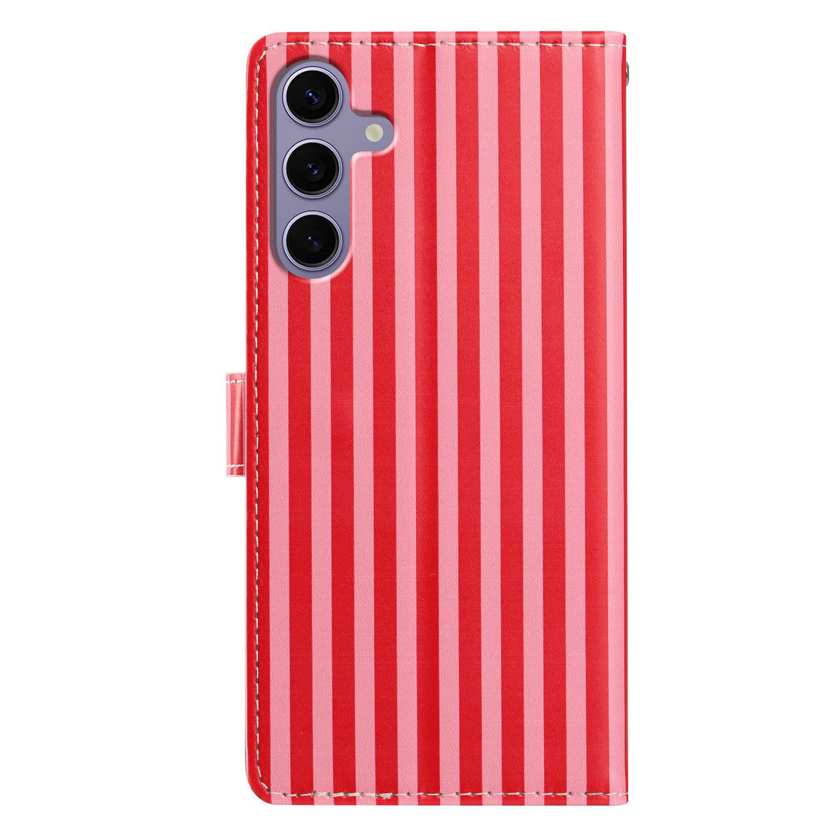 For Samsung Galaxy S26 FE Wallet Case Vintage Stripes Leather Stand Flip Phone Cover with Wrist Strap