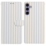 For Samsung Galaxy S26 FE Wallet Case Vintage Stripes Leather Stand Flip Phone Cover with Wrist Strap
