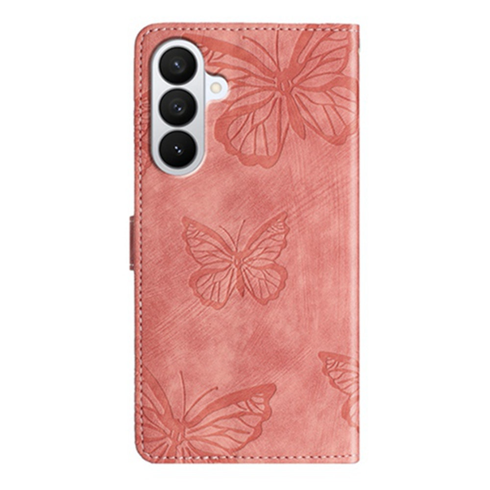Til Samsung Galaxy S26 FE Cover Sommerfugledesign Flip Wallet Læder Telefoncover Skin-Touch