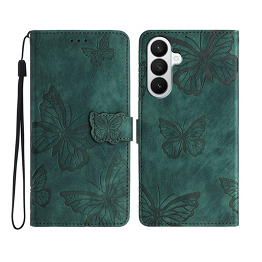 Til Samsung Galaxy S26 FE Cover Sommerfugledesign Flip Wallet Læder Telefoncover Skin-Touch