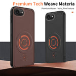WANLONFENG for iPhone 16e / iPhone 17e KJB Series Magnetic Case Tech Fabric Texture PC+TPU Shockproof Phone Cover