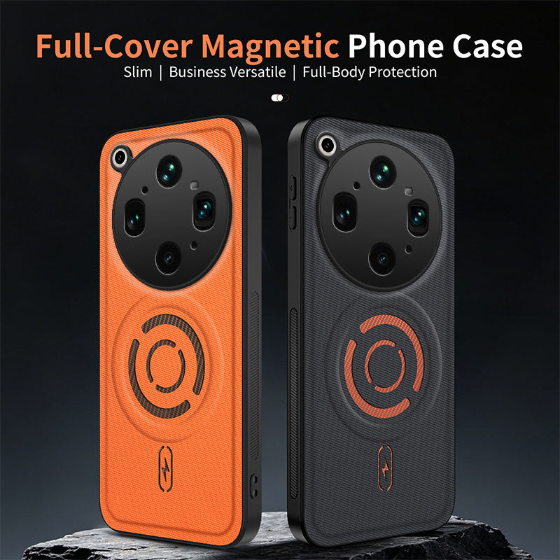 WANLONFENG for Oppo Find X9 Ultra 5G KJB Series Magnetic Case Tech Fabric Texture PC+TPU Shockproof Phone Cover