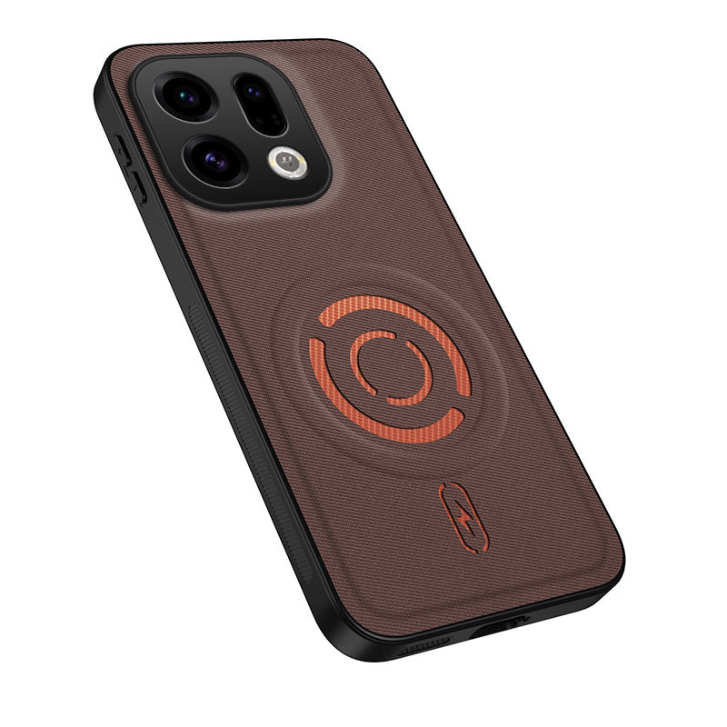 WANLONFENG til Oppo Find X9 5G KJB Series Magnetisk Cover Tech Fabric Texture PC+TPU Stødsikkert Telefoncover