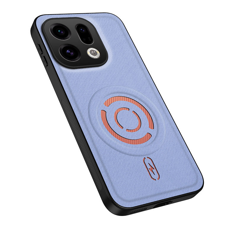 WANLONFENG til Oppo Find X9 5G KJB Series Magnetisk Cover Tech Fabric Texture PC+TPU Stødsikkert Telefoncover