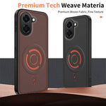 WANLONFENG til Honor X7e 4G KJB-serien Magnetisk etui i teknisk stoftekstur PC+TPU Stødsikkert telefoncover