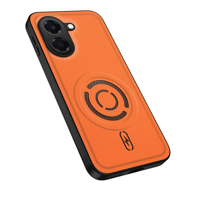 WANLONFENG til Honor X7e 4G KJB-serien Magnetisk etui i teknisk stoftekstur PC+TPU Stødsikkert telefoncover