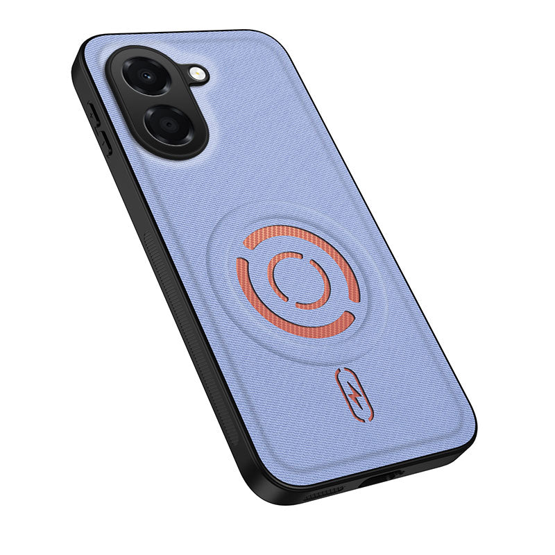 WANLONFENG til Honor X7e 4G KJB-serien Magnetisk etui i teknisk stoftekstur PC+TPU Stødsikkert telefoncover