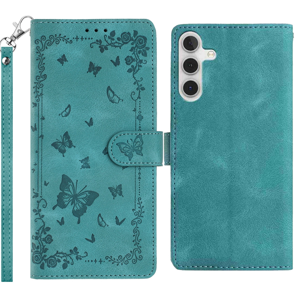 Til Samsung Galaxy S26 FE Cover Haverelief PU Læder Pung Telefoncover med Håndledsrem