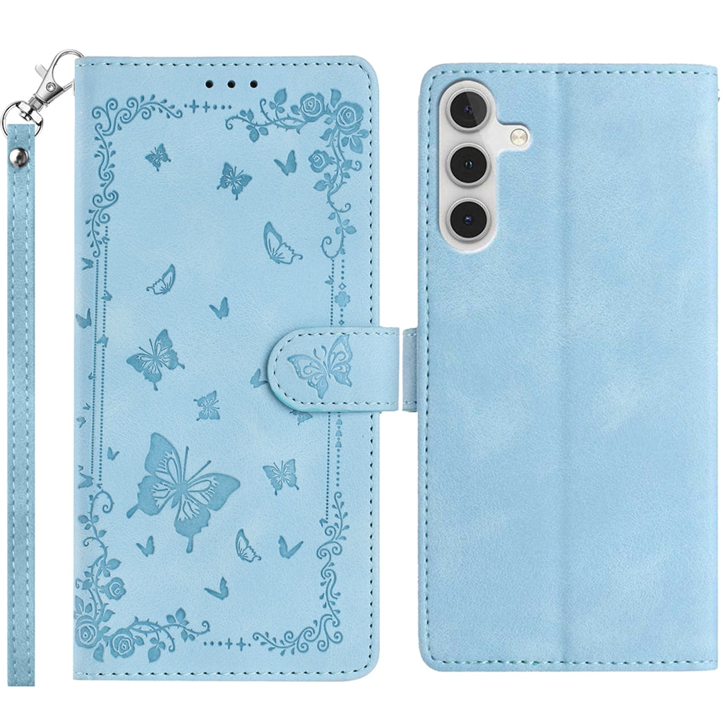 Til Samsung Galaxy S26 FE Cover Haverelief PU Læder Pung Telefoncover med Håndledsrem