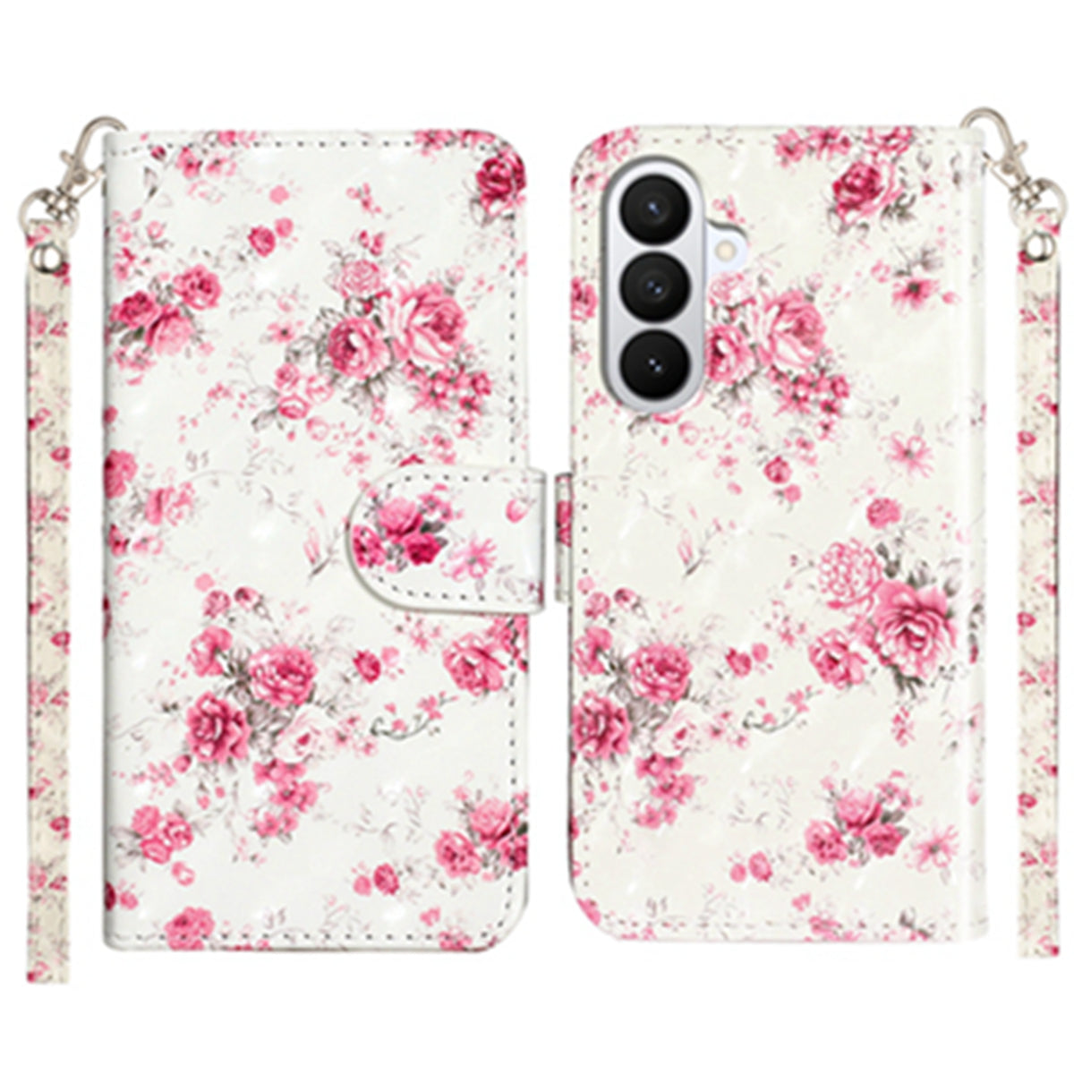 For Samsung Galaxy S26 FE Wallet Case 3D Pattern Printed Leather Phone Cover with Strap