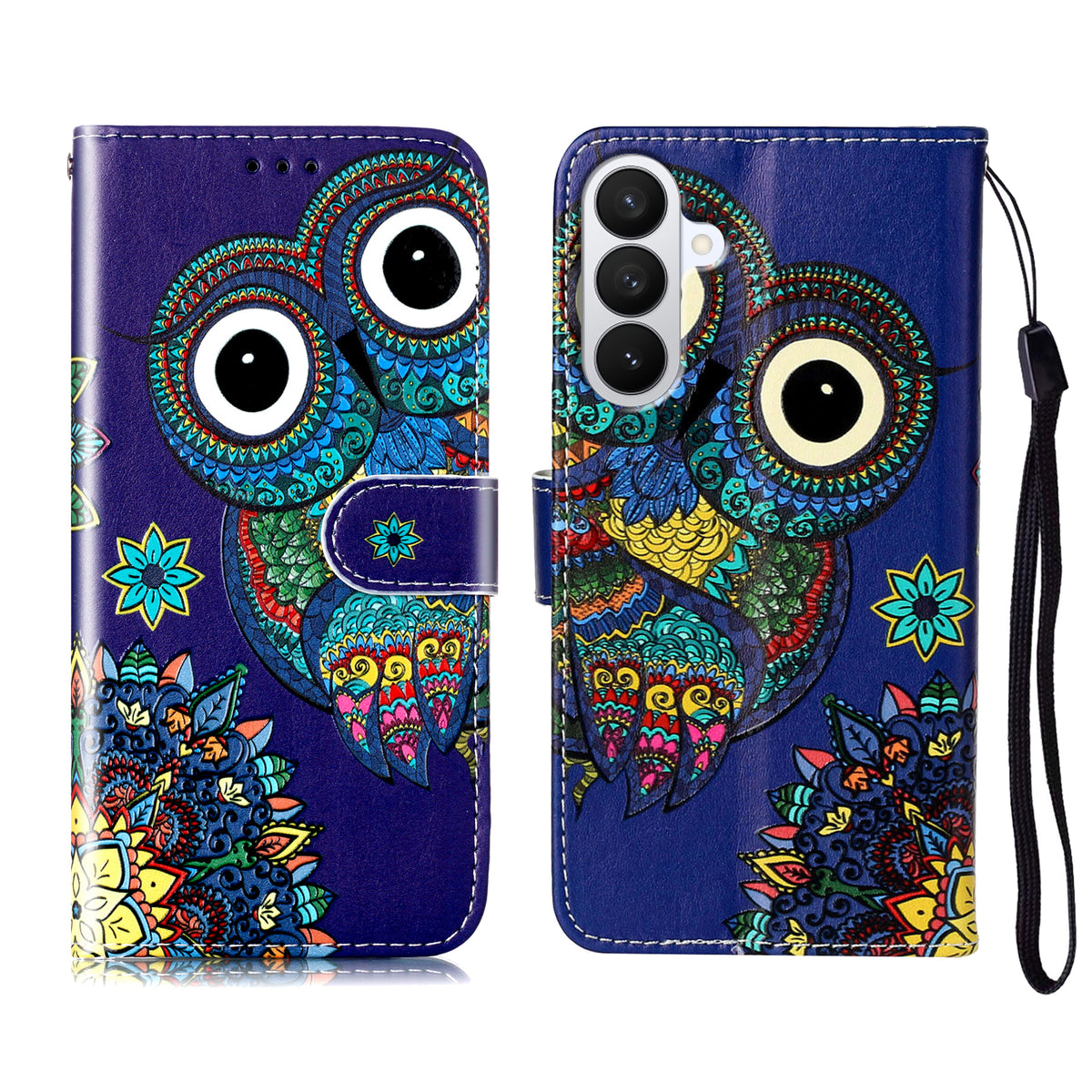 For Samsung Galaxy S26 FE Case Pattern Leather Wallet Phone Cover with Strap