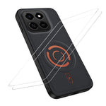 WANLONFENG til Honor 400 Smart 5G / Honor X7d 4G / Honor 400 Smart 4G KJB1-serien Magnetisk etui med 2 stk. hærdet glas skærmbeskytter, stoftekstur PC+TPU telefoncover
