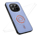 WANLONFENG for Xiaomi Poco M8 5G / Xiaomi Redmi Note 15 5G (Global) KJB1 Series Magnetic Case with 2Pcs Tempered Glass Screen Protector Tech Fabric Texture PC+TPU Phone Cover