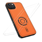WANLONFENG til iPhone 15 KJB1 Series magnetisk cover med 2 stk. skærmbeskytter i hærdet glas, tekstur af teknisk stof PC+TPU telefoncover