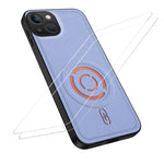 WANLONFENG til iPhone 15 KJB1 Series magnetisk cover med 2 stk. skærmbeskytter i hærdet glas, tekstur af teknisk stof PC+TPU telefoncover