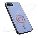 WANLONFENG til iPhone 16e / iPhone 17e KJB1 Series Magnetisk Etui med 2 stk. Hærdet Glas Skærmbeskytter Tech Stof Tekstur PC+TPU Telefoncover