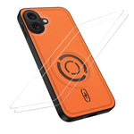 WANLONFENG for iPhone 16 KJB1 Series Magnetic Case with 2Pcs Tempered Glass Screen Protector Tech Fabric Texture PC+TPU Phone Cover