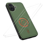 WANLONFENG for iPhone 16 KJB1 Series Magnetic Case with 2Pcs Tempered Glass Screen Protector Tech Fabric Texture PC+TPU Phone Cover