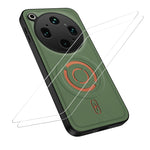 WANLONFENG til Oppo Find X9 Ultra 5G KJB1 Serie Magnetisk Cover med 2 Stk. Hærdet Glas Skærmbeskytter Tekstil Tekstur PC+TPU Telefoncover