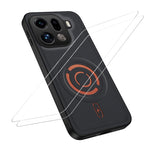 WANLONFENG for Oppo Find X9 Pro 5G KJB1 Series Magnetic Case with 2Pcs Tempered Glass Screen Protector Tech Fabric Texture PC+TPU Phone Cover