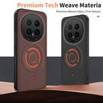 WANLONFENG for Honor Magic8 Pro 5G KJB1 Series Magnetic Case with 2Pcs Tempered Glass Screen Protector Tech Fabric Texture PC+TPU Phone Cover