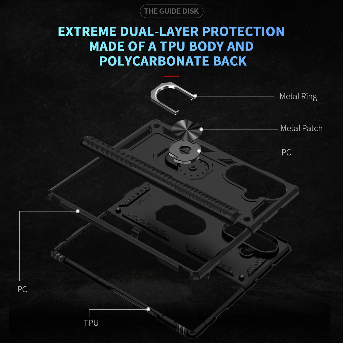 For Samsung Galaxy Z Fold8 Ultra Case PC + TPU Phone Cover with Kickstand