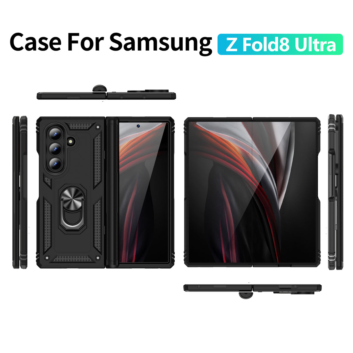 For Samsung Galaxy Z Fold8 Ultra Case PC + TPU Phone Cover with Kickstand