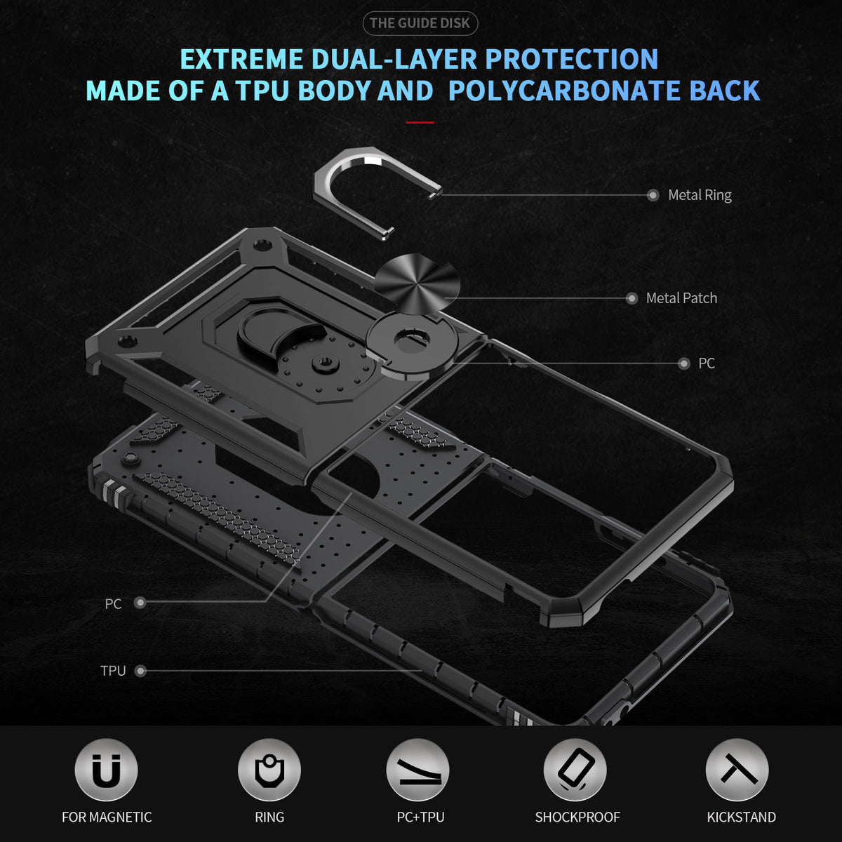 For Samsung Galaxy Z Flip8 Case PC + TPU Phone Cover with Kickstand