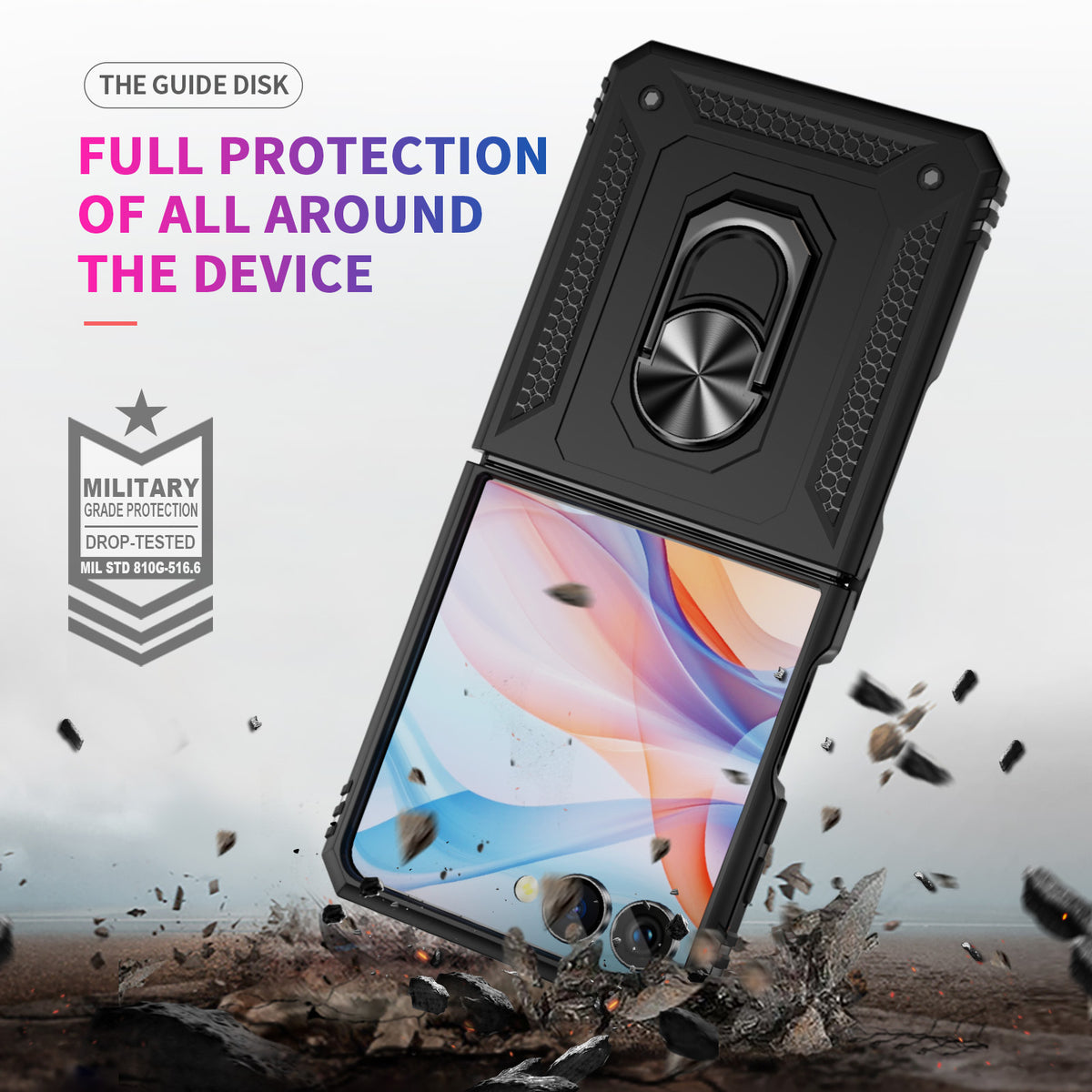 For Samsung Galaxy Z Flip8 Case PC + TPU Phone Cover with Kickstand