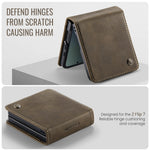 CASEME for Samsung Galaxy Z Flip8 Case 033 Series RFID Blocking Wallet Stand Calf Texture Leather Phone Cover