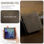 CASEME for Samsung Galaxy Z Flip8 Case 033 Series RFID Blocking Wallet Stand Calf Texture Leather Phone Cover