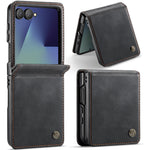 CASEME for Samsung Galaxy Z Flip8 Case 033 Series RFID Blocking Wallet Stand Calf Texture Leather Phone Cover