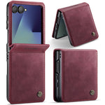 CASEME for Samsung Galaxy Z Flip8 Case 033 Series RFID Blocking Wallet Stand Calf Texture Leather Phone Cover