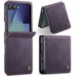 CASEME for Samsung Galaxy Z Flip8 Case 033 Series RFID Blocking Wallet Stand Calf Texture Leather Phone Cover