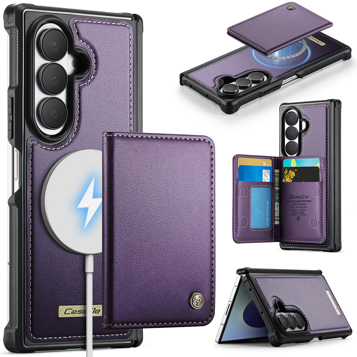 CASEME for Samsung Galaxy Z Fold8 Ultra Magnetic Case ME80 Series Leather PC TPU Phone Cover with Detachable Wallet