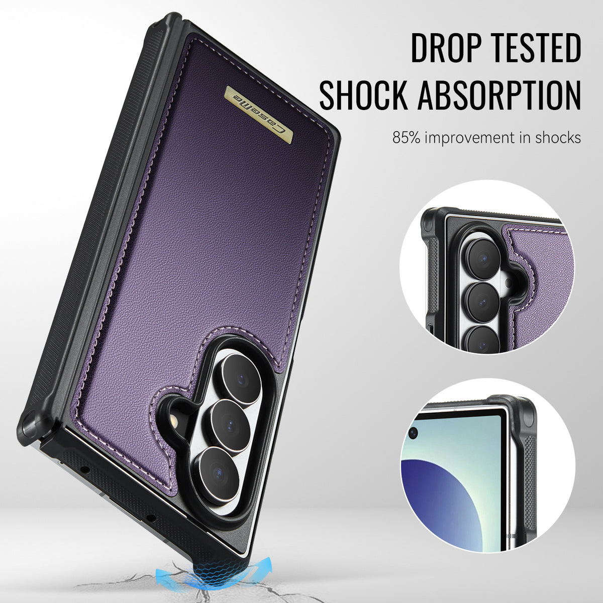 CASEME for Samsung Galaxy Z Fold8 Ultra Magnetic Case ME80 Series Leather PC TPU Phone Cover with Detachable Wallet