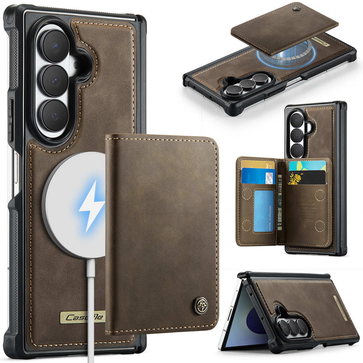 CASEME for Samsung Galaxy Z Fold8 Ultra Magnetic Case ME80 Series Leather PC TPU Phone Cover with Detachable Wallet