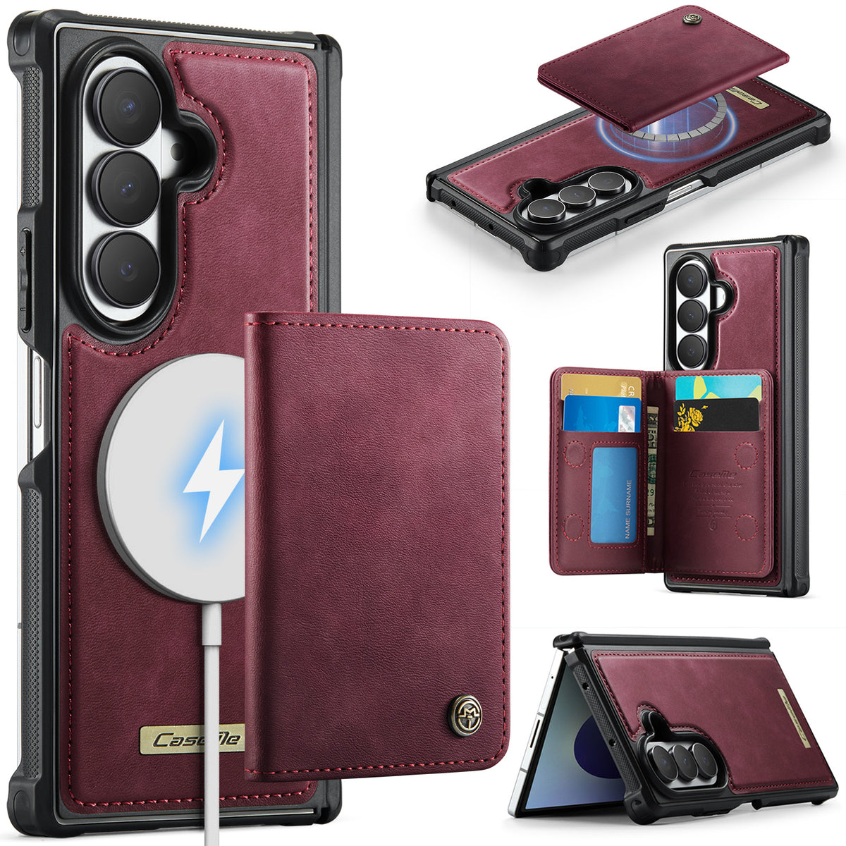 CASEME for Samsung Galaxy Z Fold8 Ultra Magnetic Case ME80 Series Leather PC TPU Phone Cover with Detachable Wallet