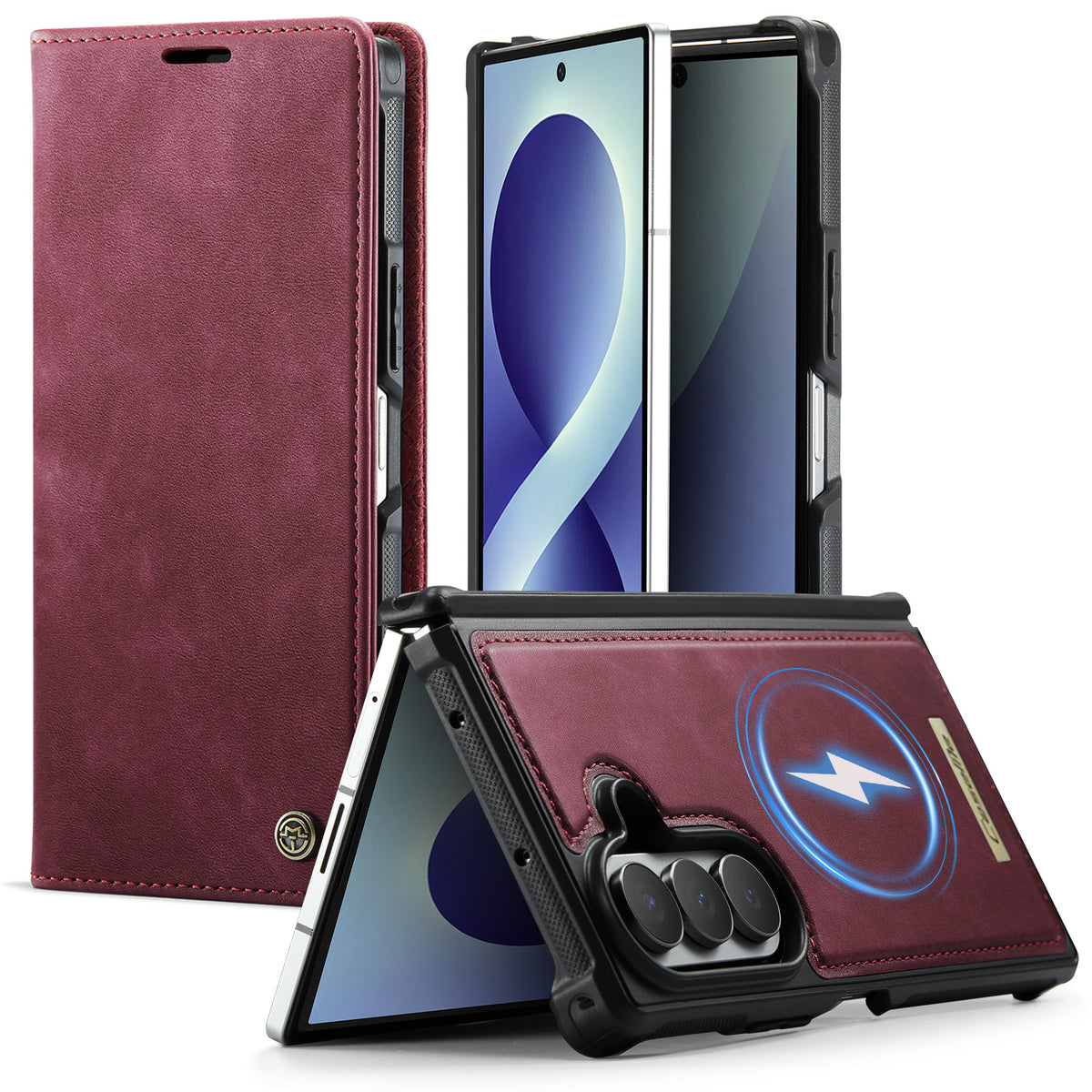 CASEME for Samsung Galaxy Z Fold8 Ultra Magnetic Case  C49 RFID Blocking Detachable Wallet Leather Phone Cover