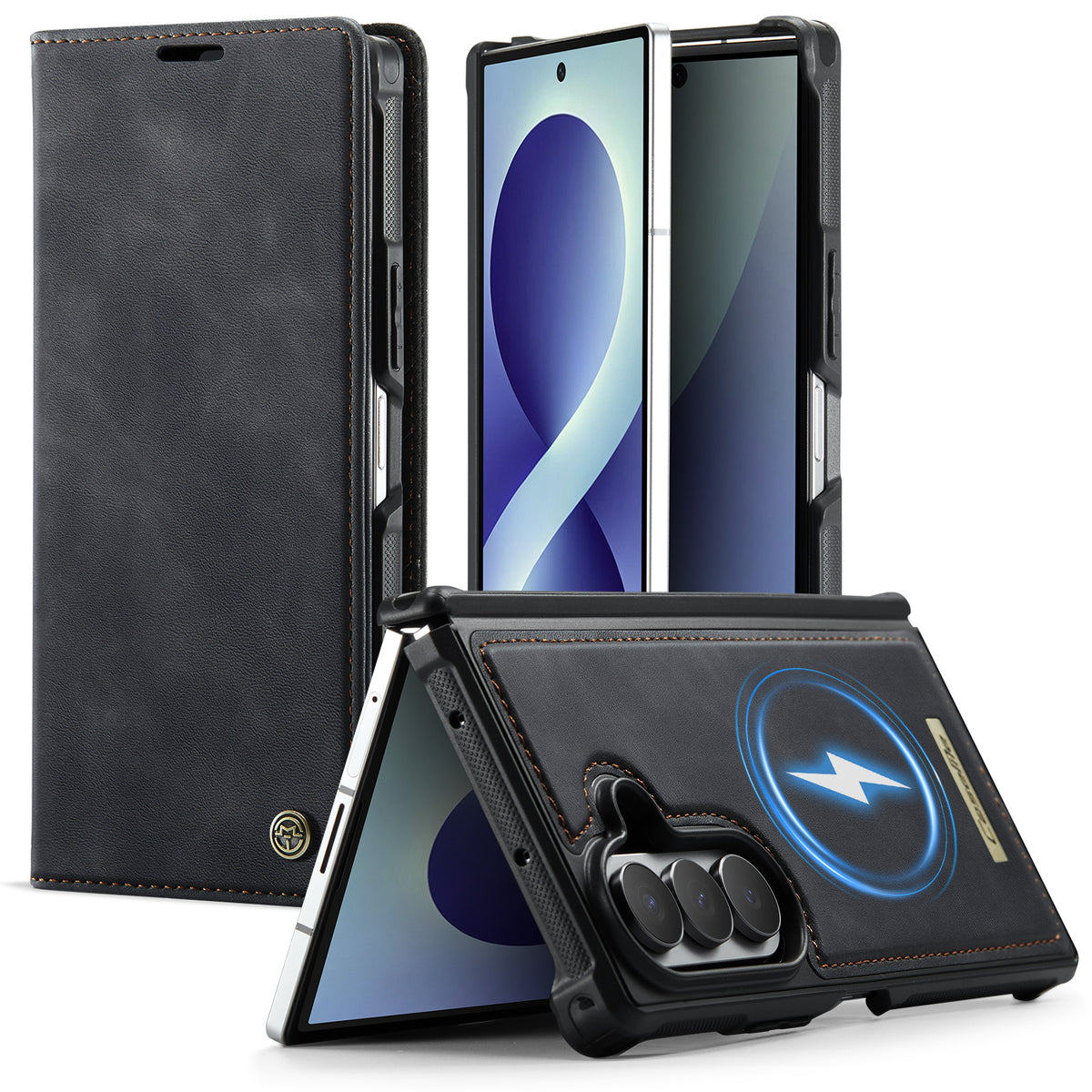 CASEME for Samsung Galaxy Z Fold8 Ultra Magnetic Case  C49 RFID Blocking Detachable Wallet Leather Phone Cover