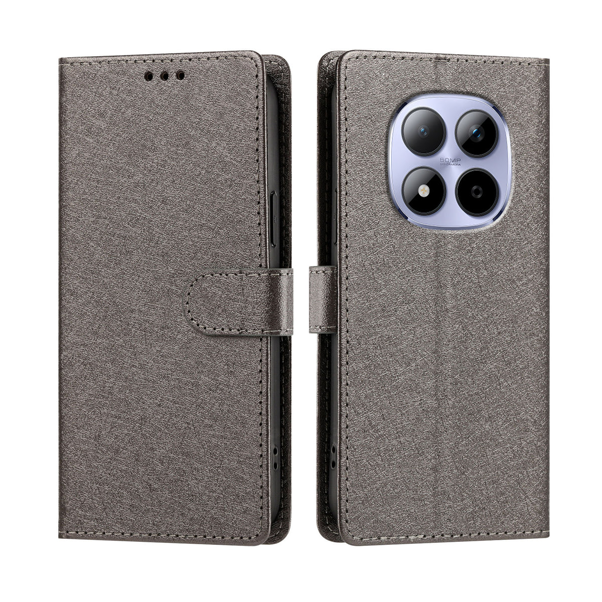 For Xiaomi Redmi Note 15 Pro 5G (Global) Case Silk Texture PU Leather Wallet Flip Stand Phone Cover with Wrist Strap