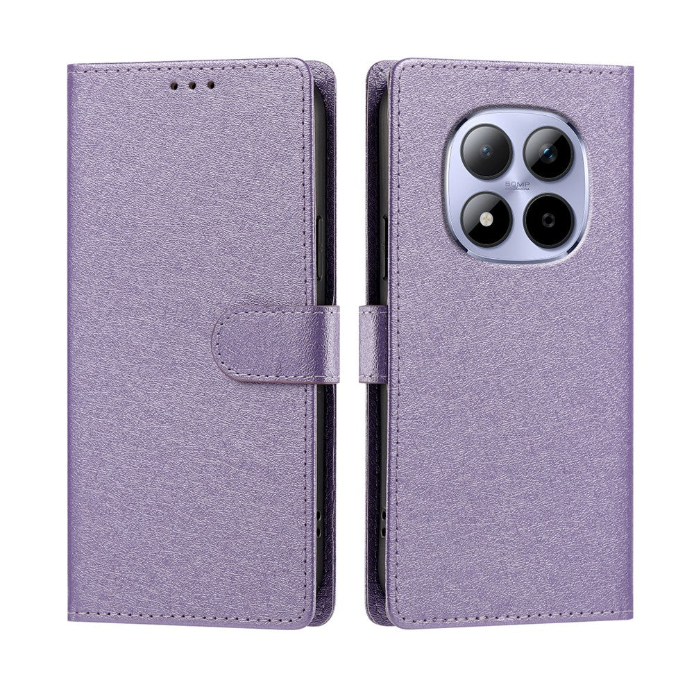 For Xiaomi Redmi Note 15 Pro 5G (Global) Case Silk Texture PU Leather Wallet Flip Stand Phone Cover with Wrist Strap