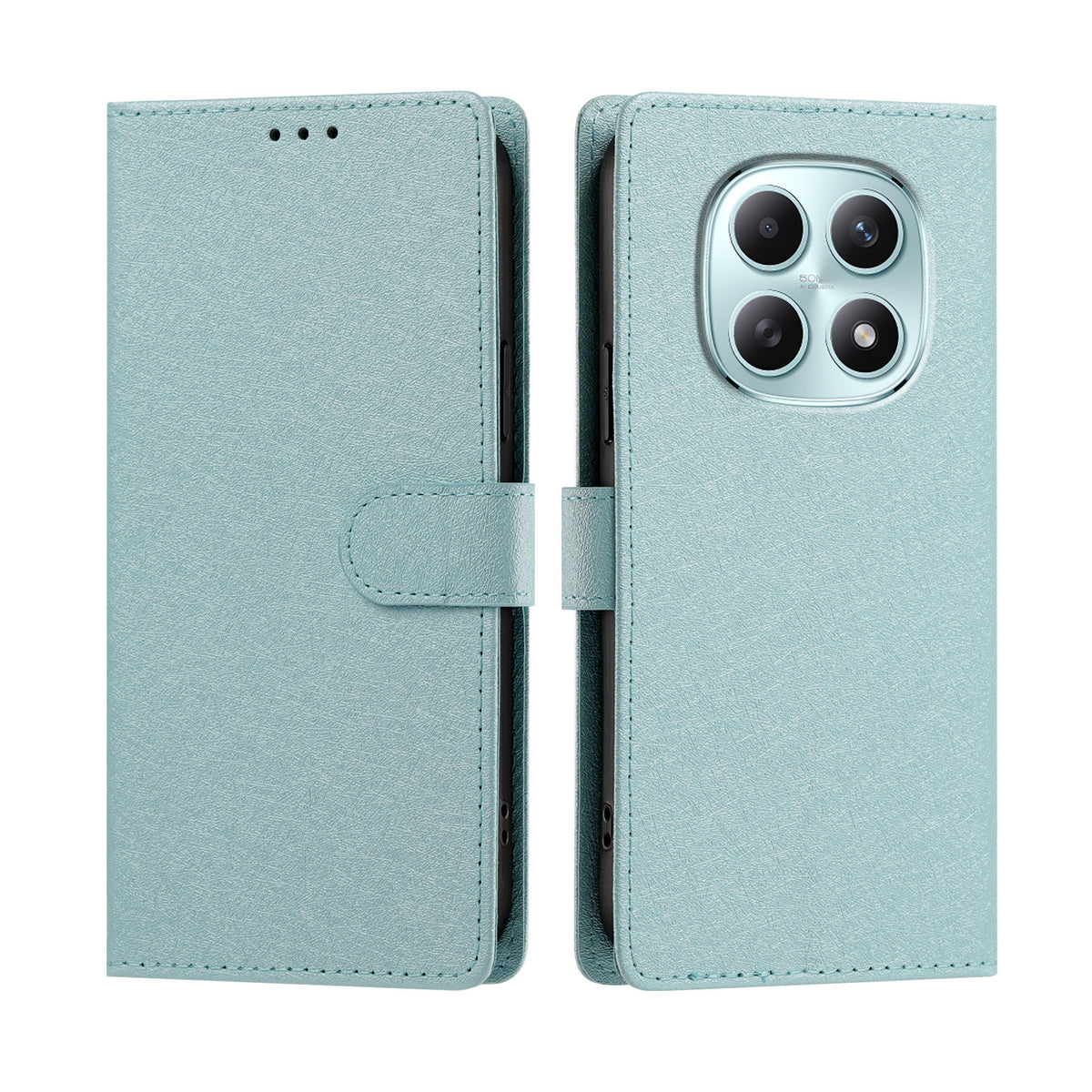 Xiaomi Poco M8 5G / Xiaomi Redmi Note 15 4G (Global) / Xiaomi Redmi Note 15 5G (Global) fodral Silkestextur PU-läder plånbok fällbart stativ mobilskal med handledsrem