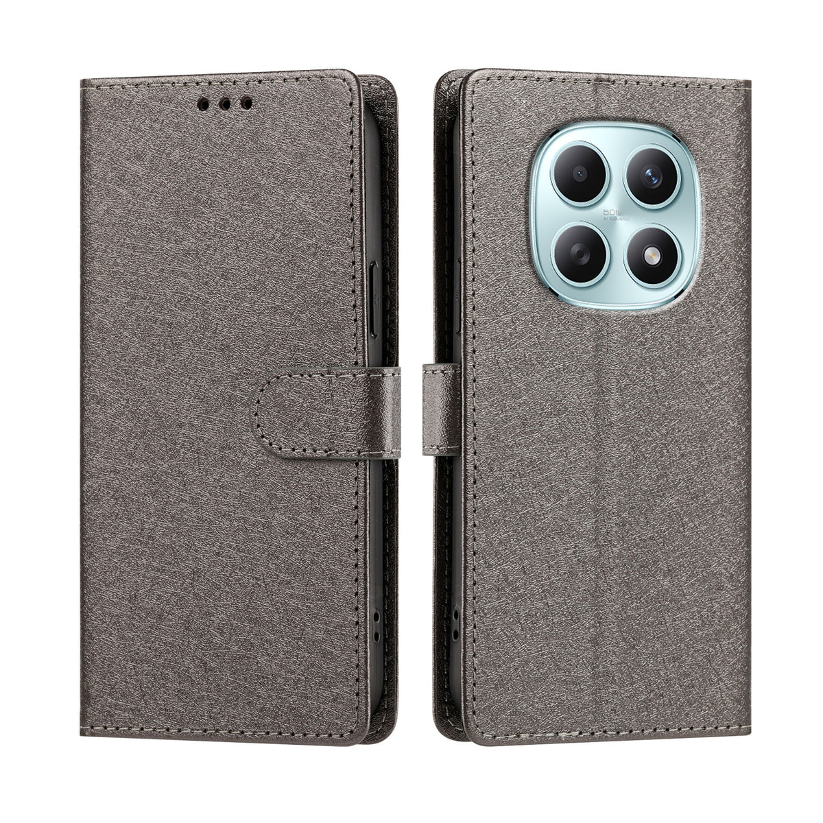 Xiaomi Poco M8 5G / Xiaomi Redmi Note 15 4G (Global) / Xiaomi Redmi Note 15 5G (Global) fodral Silkestextur PU-läder plånbok fällbart stativ mobilskal med handledsrem