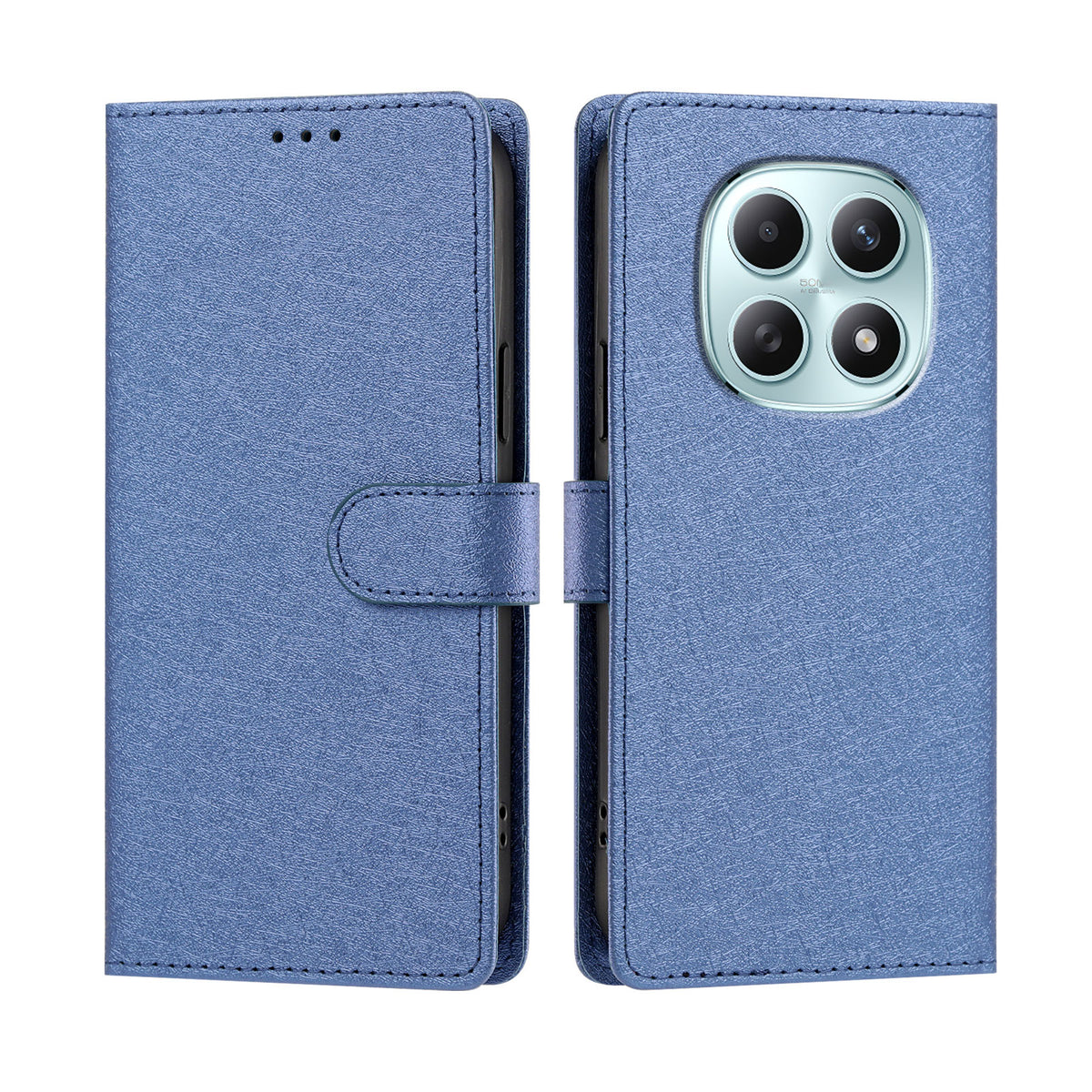 Xiaomi Poco M8 5G / Xiaomi Redmi Note 15 4G (Global) / Xiaomi Redmi Note 15 5G (Global) fodral Silkestextur PU-läder plånbok fällbart stativ mobilskal med handledsrem