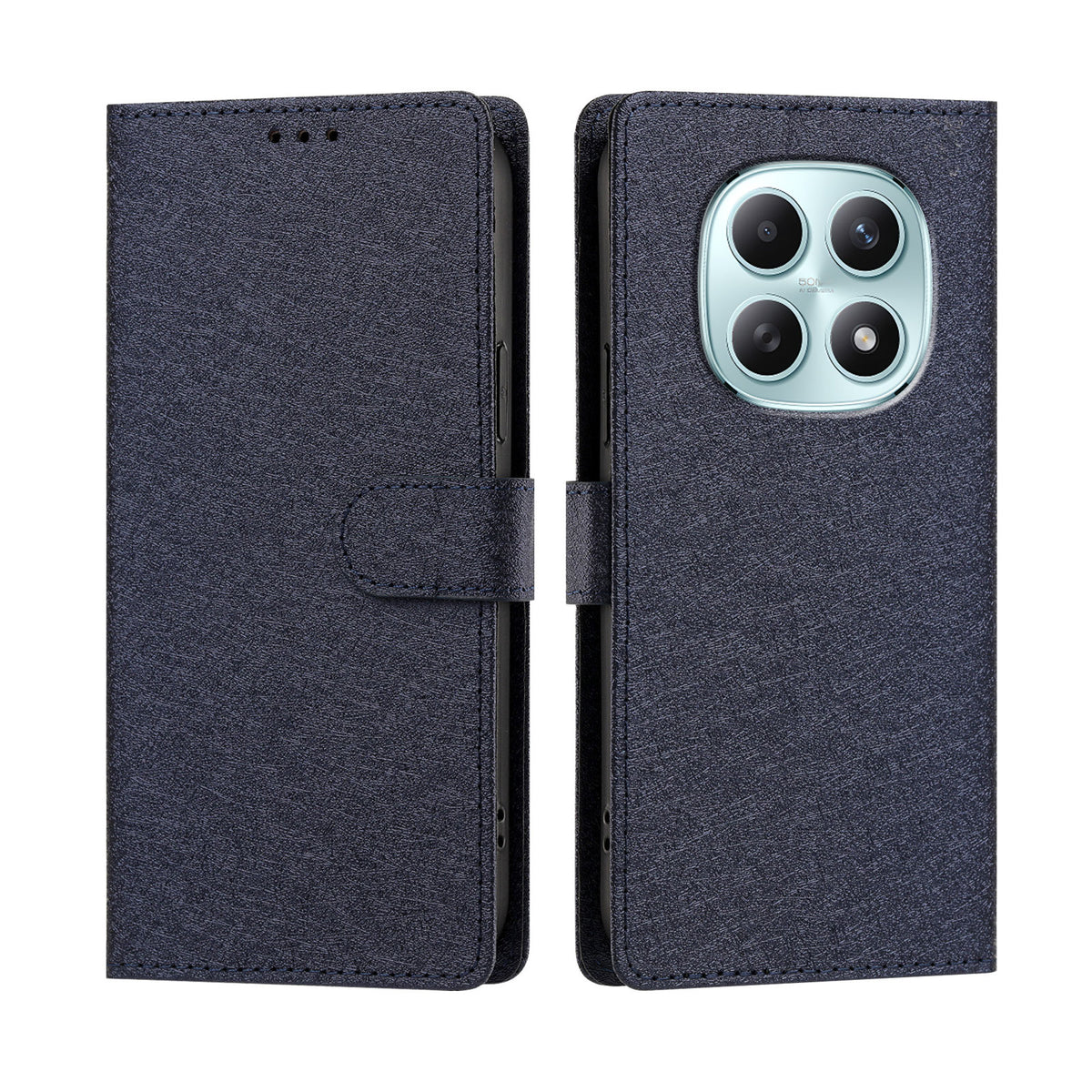 Xiaomi Poco M8 5G / Xiaomi Redmi Note 15 4G (Global) / Xiaomi Redmi Note 15 5G (Global) fodral Silkestextur PU-läder plånbok fällbart stativ mobilskal med handledsrem