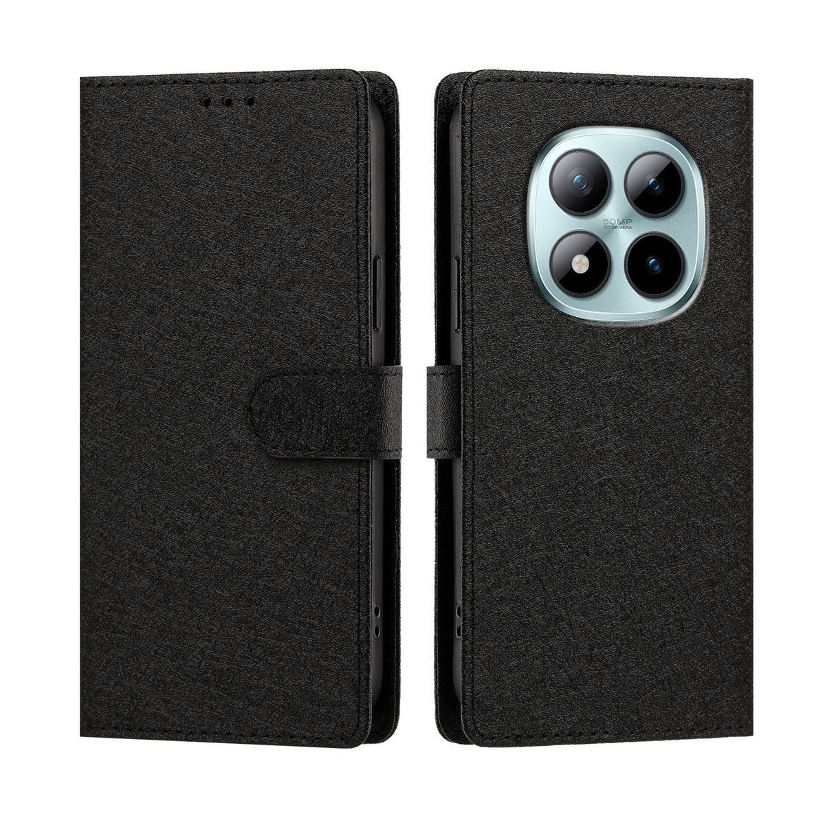 For Xiaomi Poco M8 Pro 5G / Xiaomi Redmi Note 15 Pro+ 5G (Global) Case Silk Texture PU Leather Wallet Flip Stand Phone Cover with Wrist Strap