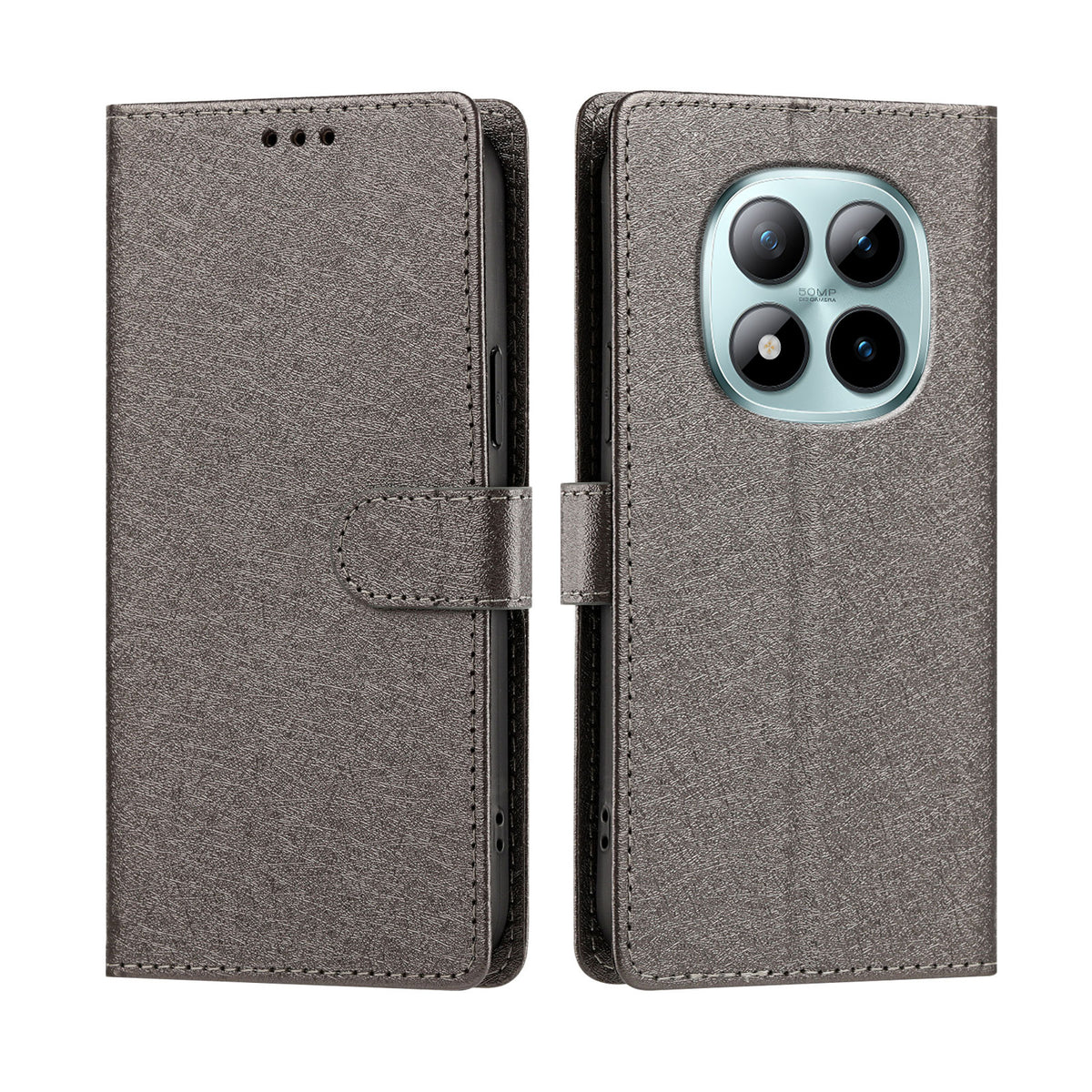 For Xiaomi Poco M8 Pro 5G / Xiaomi Redmi Note 15 Pro+ 5G (Global) Case Silk Texture PU Leather Wallet Flip Stand Phone Cover with Wrist Strap