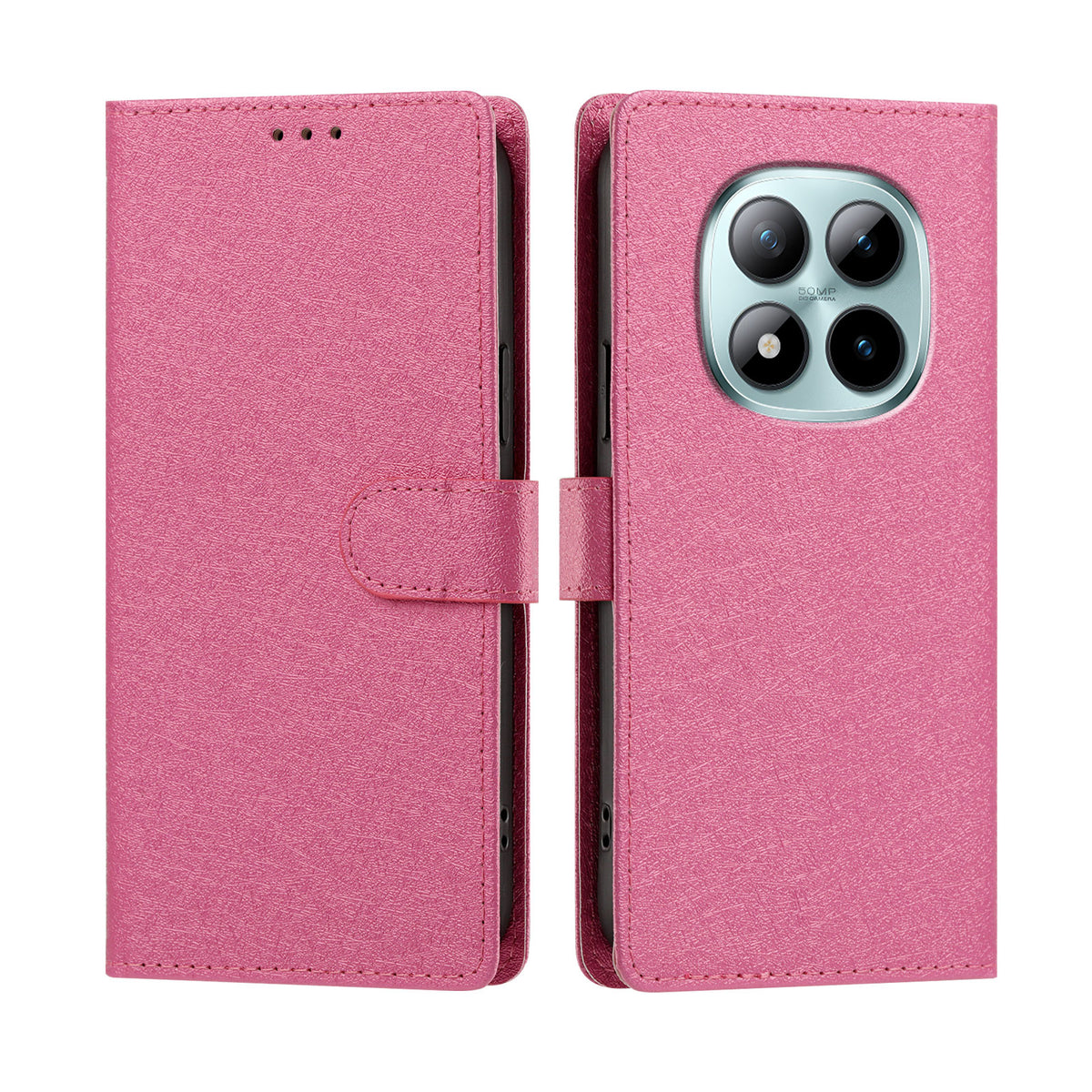 For Xiaomi Poco M8 Pro 5G / Xiaomi Redmi Note 15 Pro+ 5G (Global) Case Silk Texture PU Leather Wallet Flip Stand Phone Cover with Wrist Strap